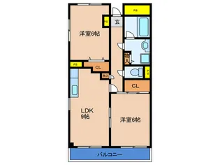 ベルメゾン【5階】の間取り
