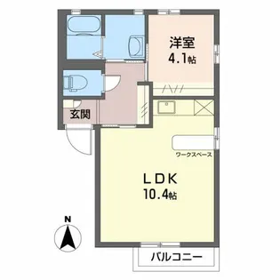 ぱれすよつやA【1階】の間取り