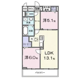 コスモステラス ウエスト【1階】の間取り