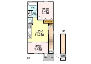 グランヒル八山田【2階】の間取り