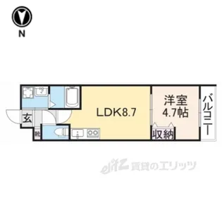 クレアーレ西陣【1階】の間取り