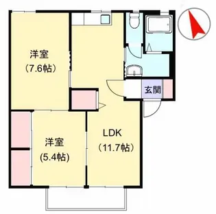 サンハイツ市の上【1階】の間取り