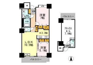 品川シーサイドビュータワー I【23階】の間取り