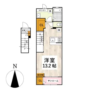 レア・オハナB【2階】の間取り