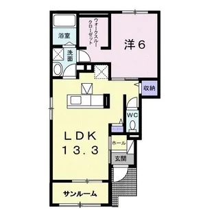 サンライズ 天王西【1階】の間取り