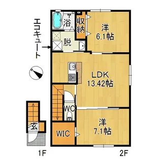 Ksわとく A【2階】の間取り
