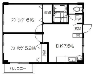 パークサイドハウス【1階】の間取り
