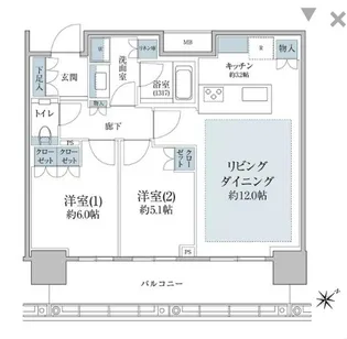 Brillia Tower 浜離宮【29階】の間取り