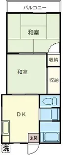 二三ケ丘第二コーポ【1階】の間取り