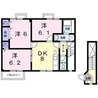 ラペーシュ2000B【2階】の間取り