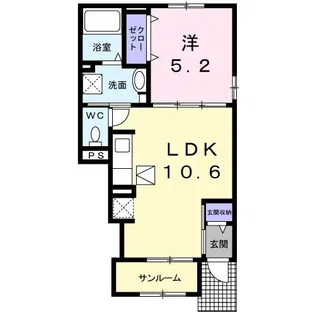 パルボナール【1階】の間取り