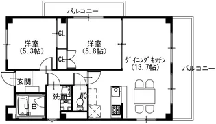 ジョイナス下小塙【1階】の間取り