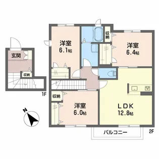 ヴィラロトス B棟【2階】の間取り