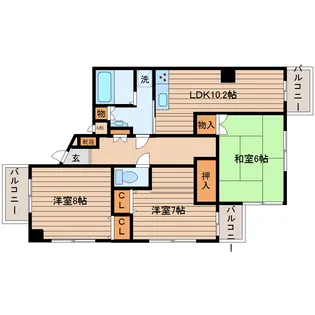 八乙女148ビル【3階】の間取り