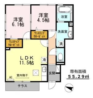 コンフォート石川【1階】の間取り