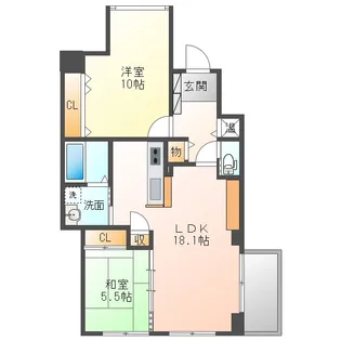 リベロ北安江【2階】の間取り