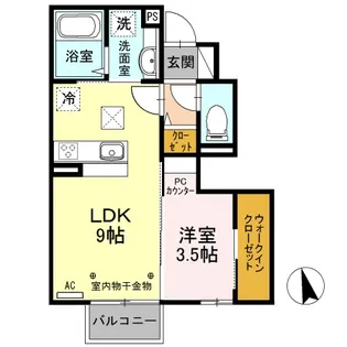 コンフォルタ野溝【1階】の間取り