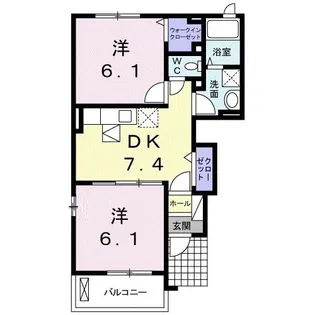 ビレッジ イ-スト【1階】の間取り