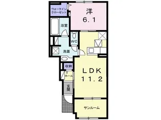 LUCE つくばB棟【1階】の間取り