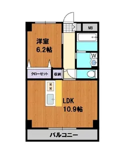 広島県福山市神辺町大字新徳田【マンション】の間取り