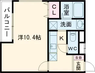 1Kの間取り画像