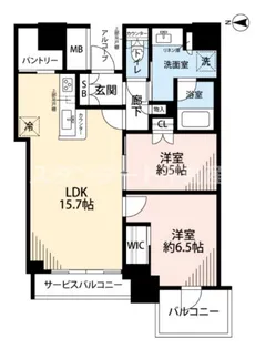 2LDKの間取り画像