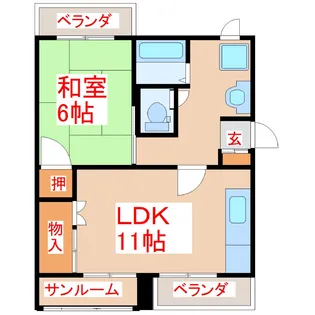 サンシャイン東谷山【1階】の間取り