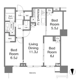 晴海フラッグ パークビレッジ T棟(SKY DUO)【26階】の間取り