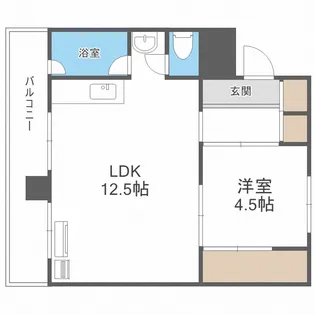 1LDKの間取り画像