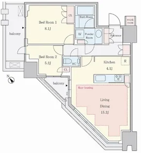 プラウドタワー渋谷【7階】の間取り