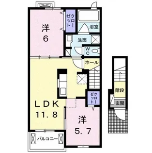 神奈川県小田原市中村原【アパート】の間取り