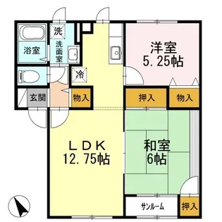 パレ・ボヌールII【2階】の間取り