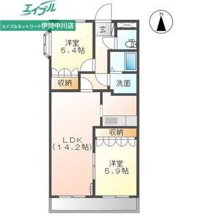 グランディール弐番館【2階】の間取り