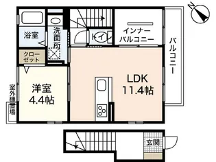 Mハイム南蟹屋【2階】の間取り