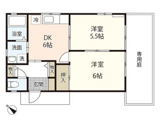 ハピネスイワタC【1階】の間取り
