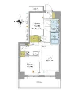 ベイシティ晴海スカイリンクタワー【14階】の間取り
