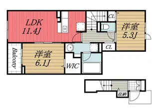 千葉県市原市五井西4【アパート】の間取り