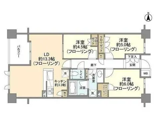 ザ・パークハウス市谷加賀町レジデンス【7階】の間取り