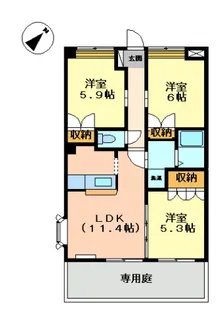 リッチフィールド【1階】の間取り