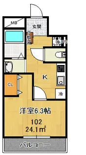 ブレッツァ宮城野原【1階】の間取り