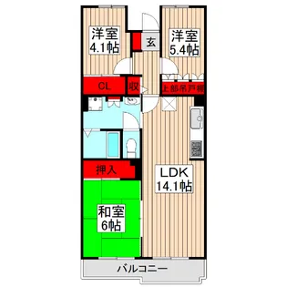 アルタイル平和台【2階】の間取り
