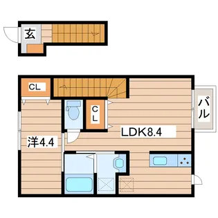 キララ鈎取本町II【2階】の間取り