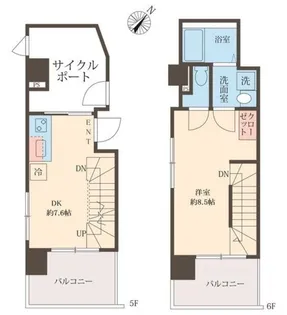 スフィア日本橋富沢町【6階】の間取り