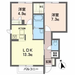 そらりすの庄A【1階】の間取り