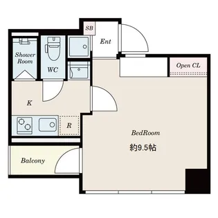 S-FRONT日本橋箱崎 エスフロント日本橋箱崎【3階】の間取り