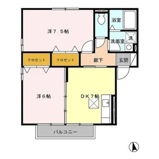 セジュール御山 D【1階】の間取り