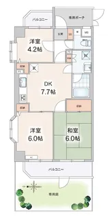 ジョイム鹿浜【1階】の間取り