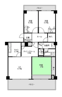 志木ニュータウン中央の森参番街8号棟【12階】の間取り