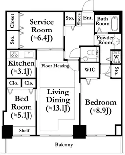 河田町ガーデン【22階】の間取り