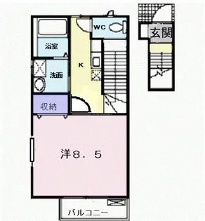ネオ ワン ユソー【2階】の間取り